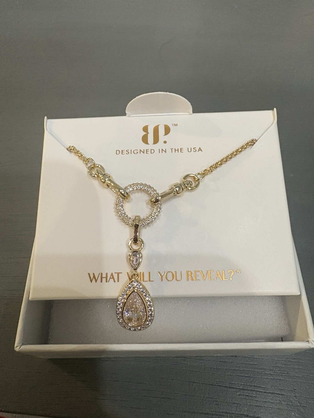 NK37824 The Diana Necklace Diamond Cubic Zirconia Materials: Gold Plating