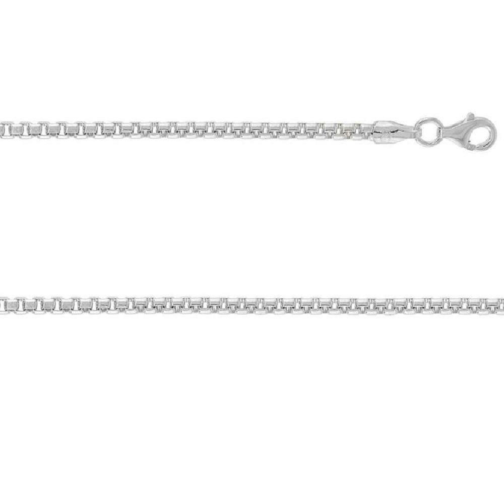 1.1mm, 2mm, 2.5mm, 3.5mm Sterling Silver ROUND BOX Chain Necklace, Made in Italy