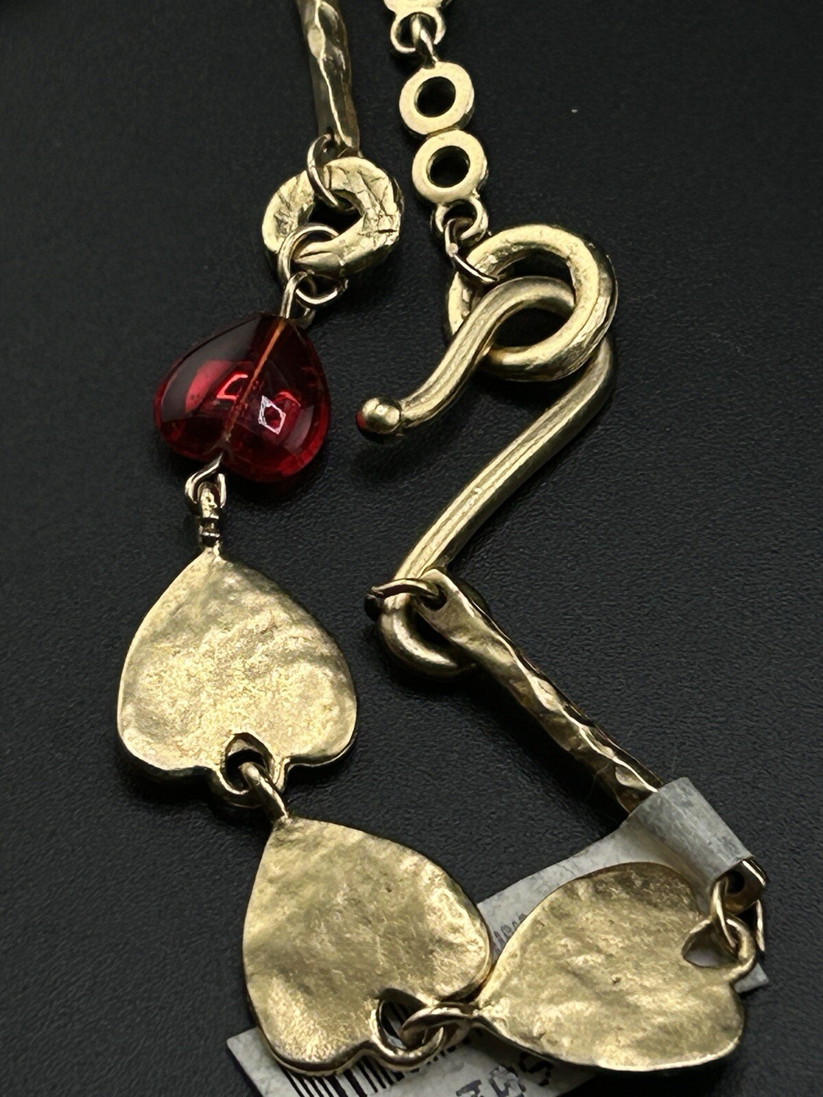 New Hearts Red and Pink Gold Toned Necklace