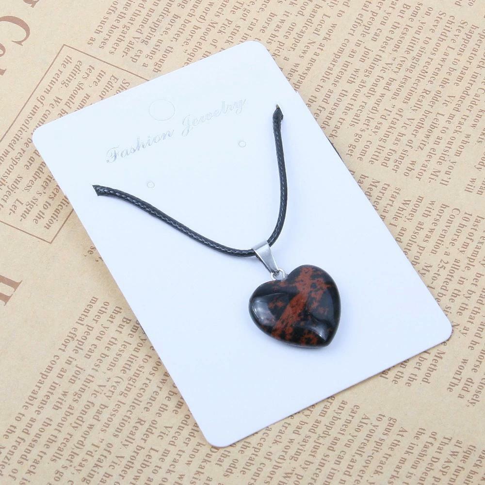 Natural Quartz Crystal Stone Chakra Healing Gemstone Heart Pendant Necklace