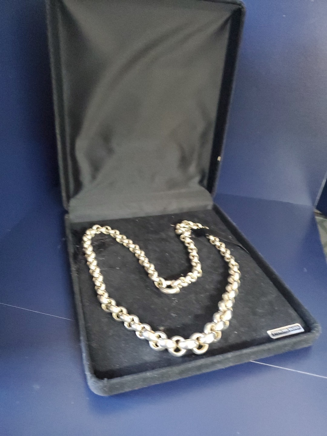 Vintage Rolo Chain 22 INCH Necklace Real Solid 925 Italy,b