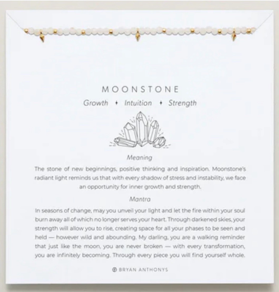 Bryan Anthonys Moonstone 14K Gold Choker Necklace 14-16” Inspirational gift
