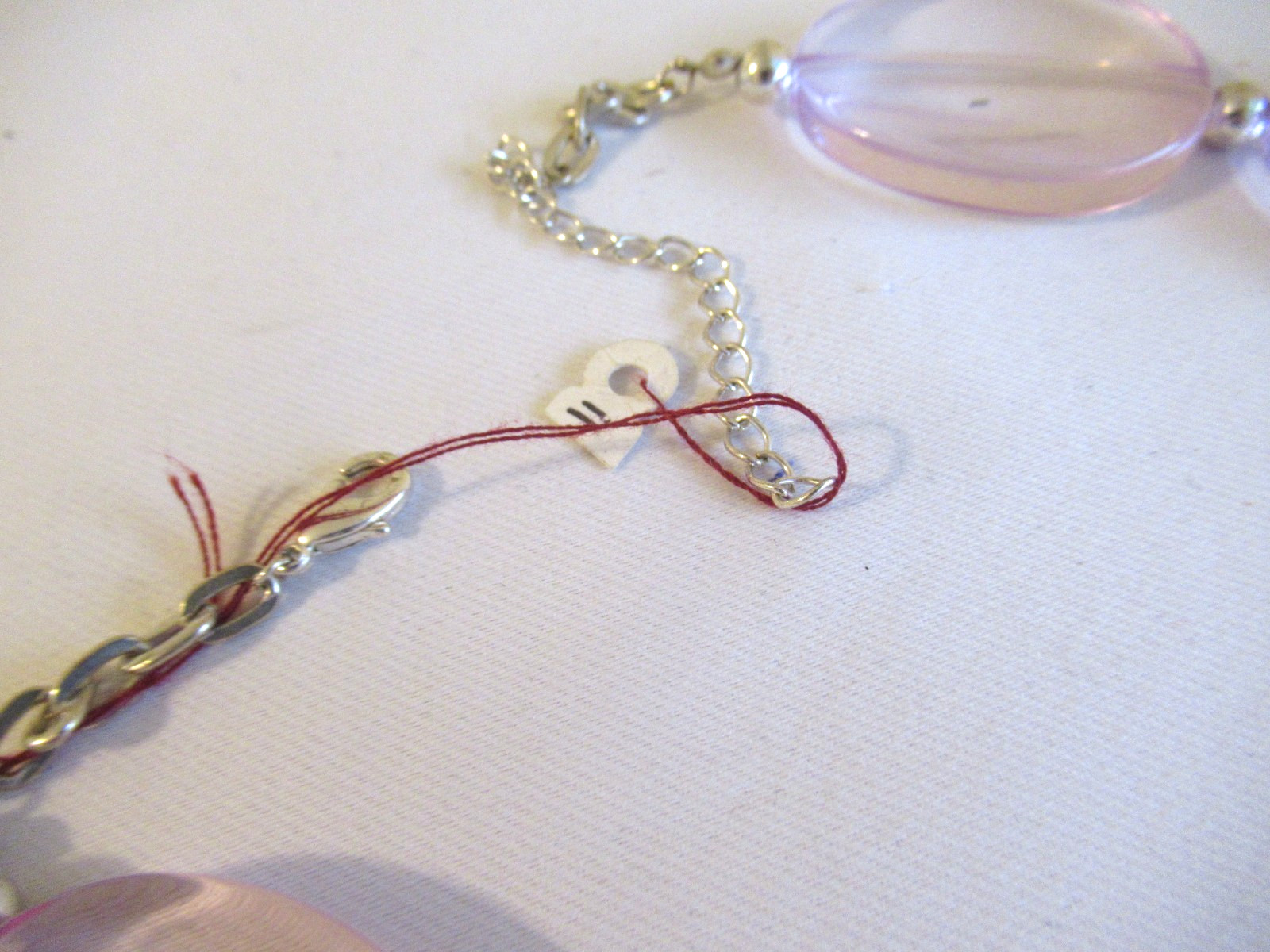 Light Purple Clear Acrylic Collar Necklace 16 IN