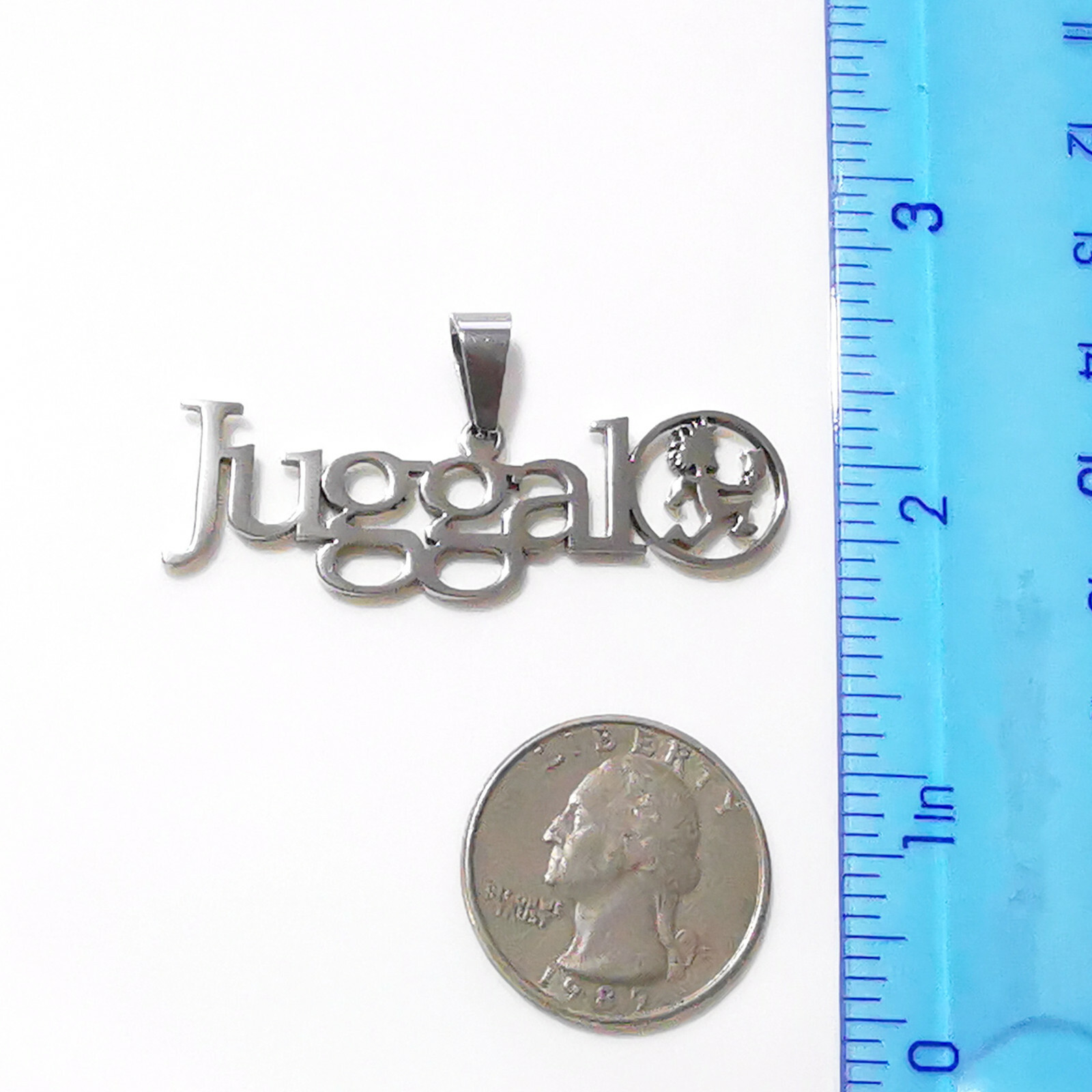 juggalo ICP STAINLESS STEEL PENDANT & 24IN NECKLACE figaro chain