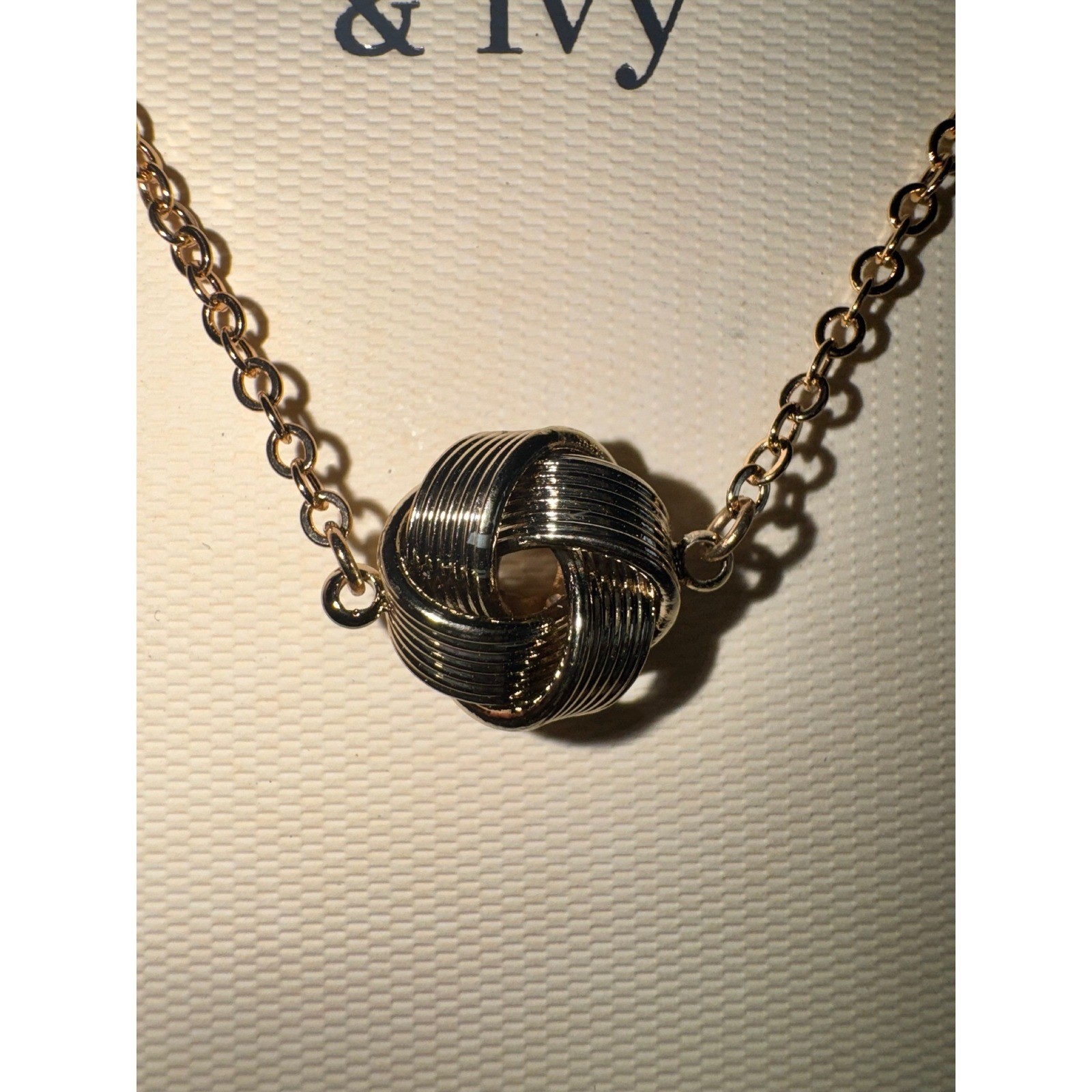 Crown & Ivy Necklace Womens Gold Love Knot Pendant One Size