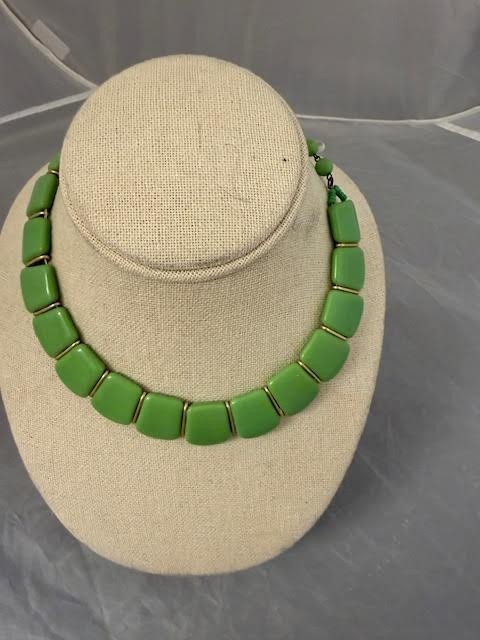 Green Bling Necklace Vintage Western Germany