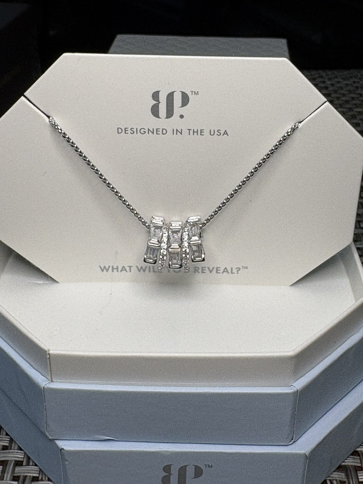 BP NK64287 Rhodium Plated 925 Sterling Silver Clear CZ Pendant Necklace