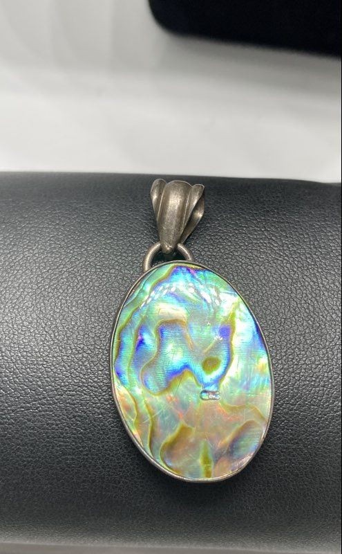 Sterling Silver 925 Jewelry Lot 4 Pcs Bear Abalone Pendants Earrings Necklace