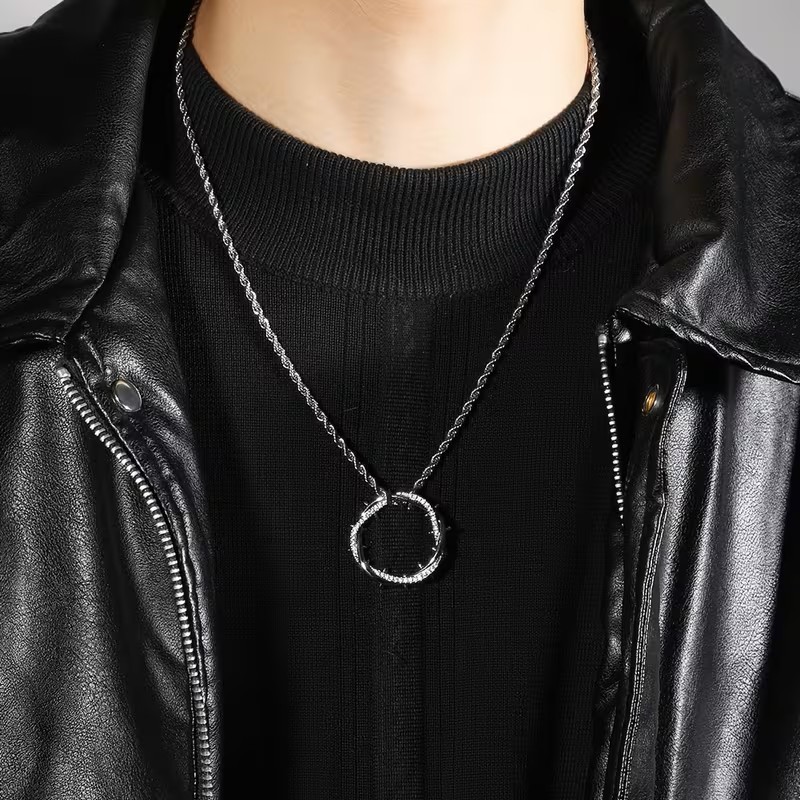 Silver Jesus Crown of Thorns Pendant Necklace Christian Faith Cross Chain Charm