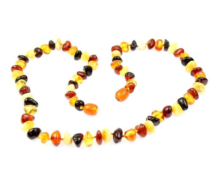 CERTIFIED 100% Genuine Baltic Baroque Adult Amber Beaded Necklace 6-8 mm.