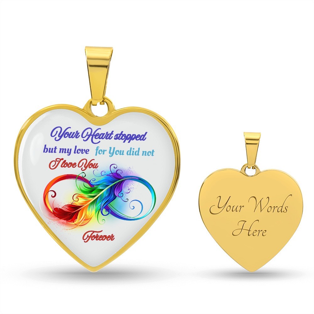 “Your Heart Stopped” Memorial Necklace – Sympathy Jewelry for Her