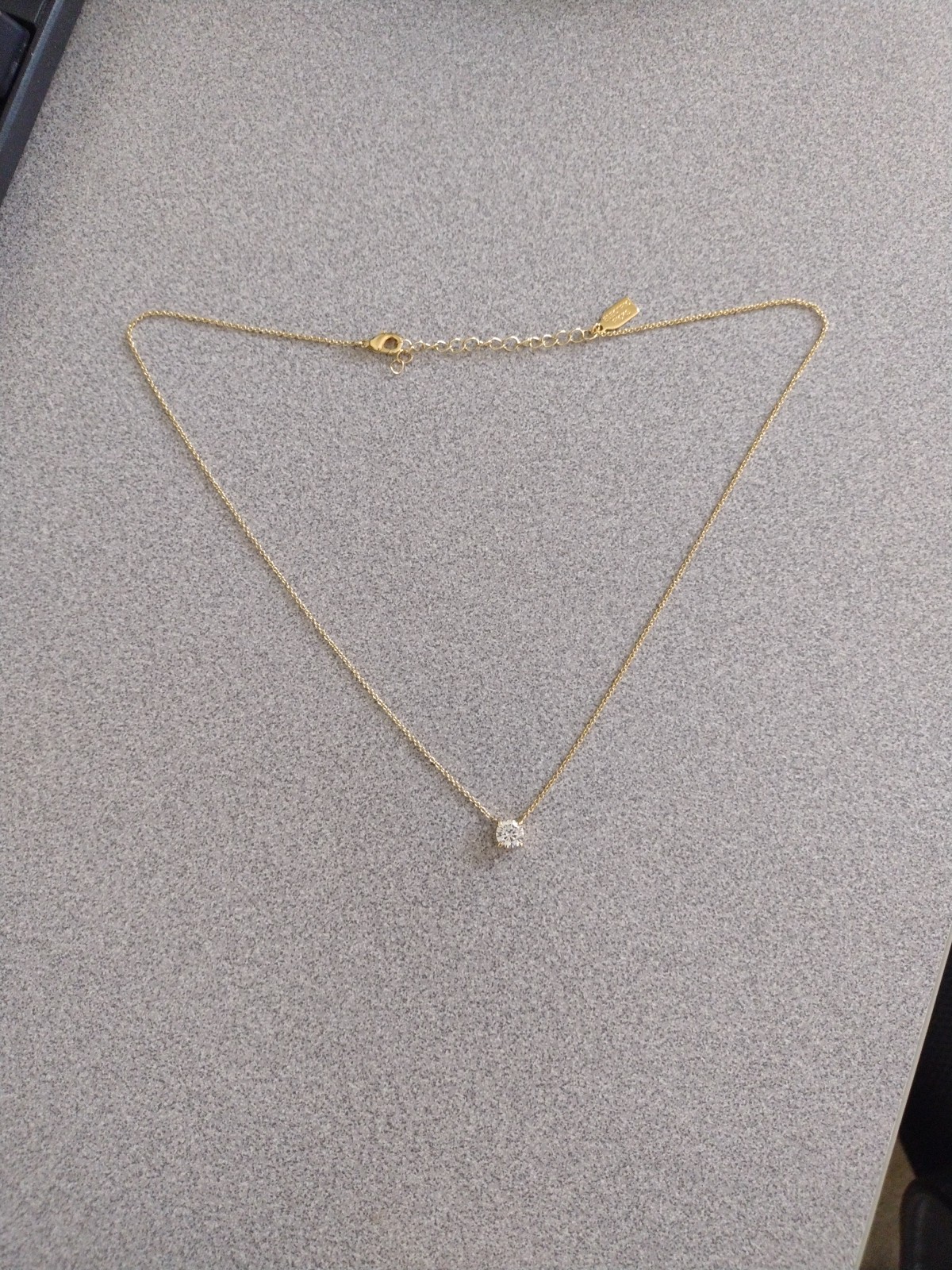 Electric Picks The One Necklace 14k Gold Plated 16″ with 6mm Crystal