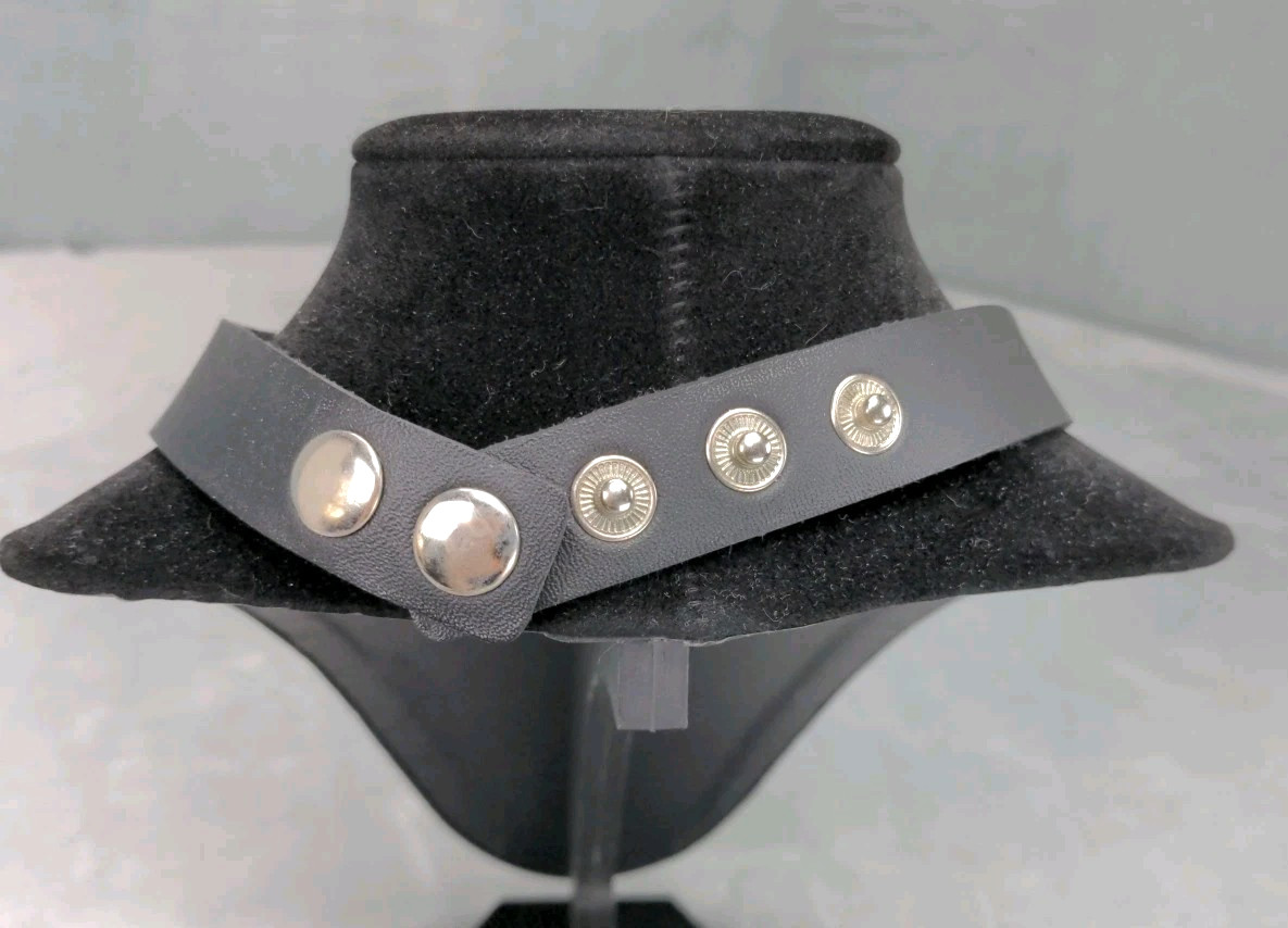 Gothic Spike Necklace Choker Faux Leather Punk Collars Black Emo Lot Of 2