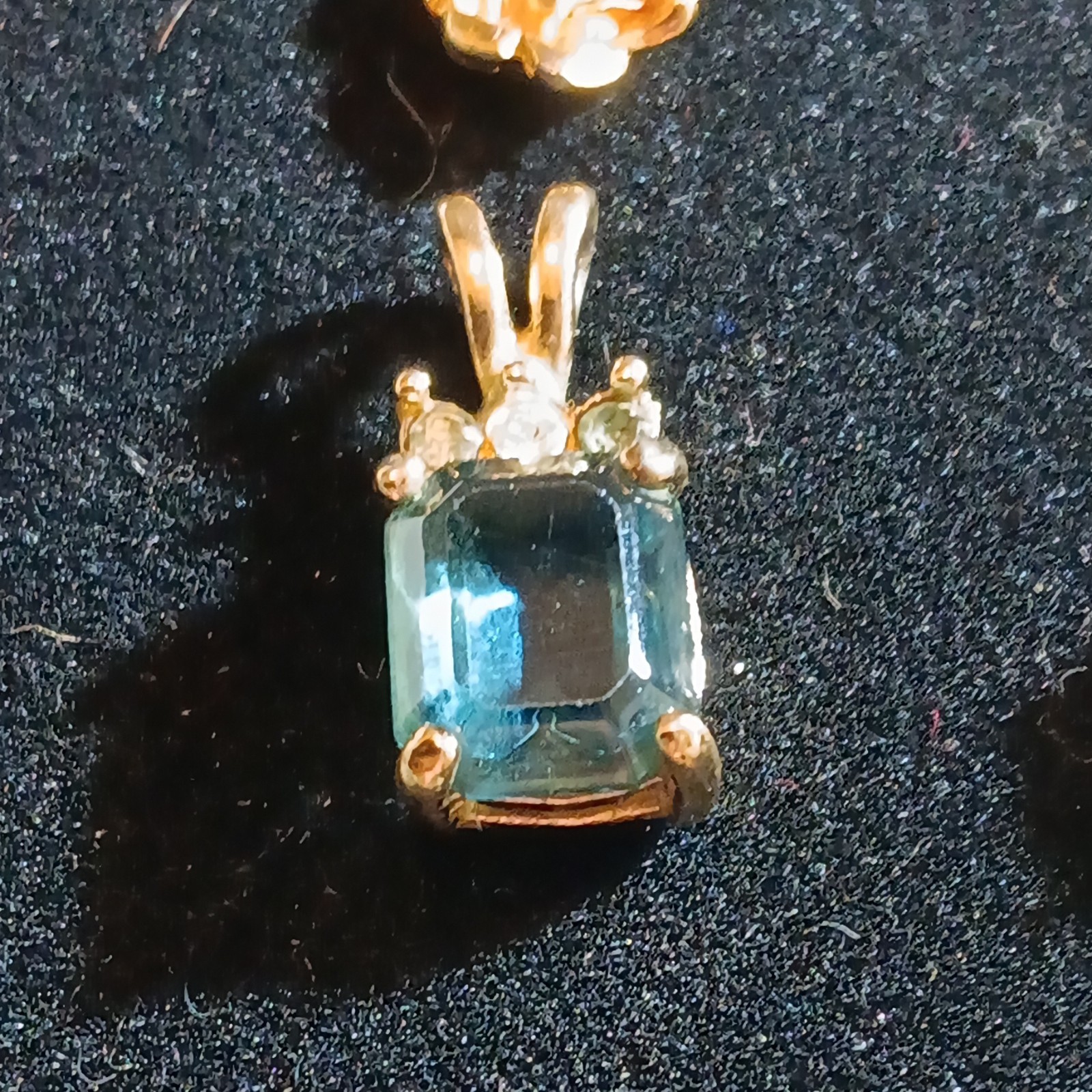 Untested Charm Pendant Lot of 4 Rose Flower Charms Blue & Clear Stone