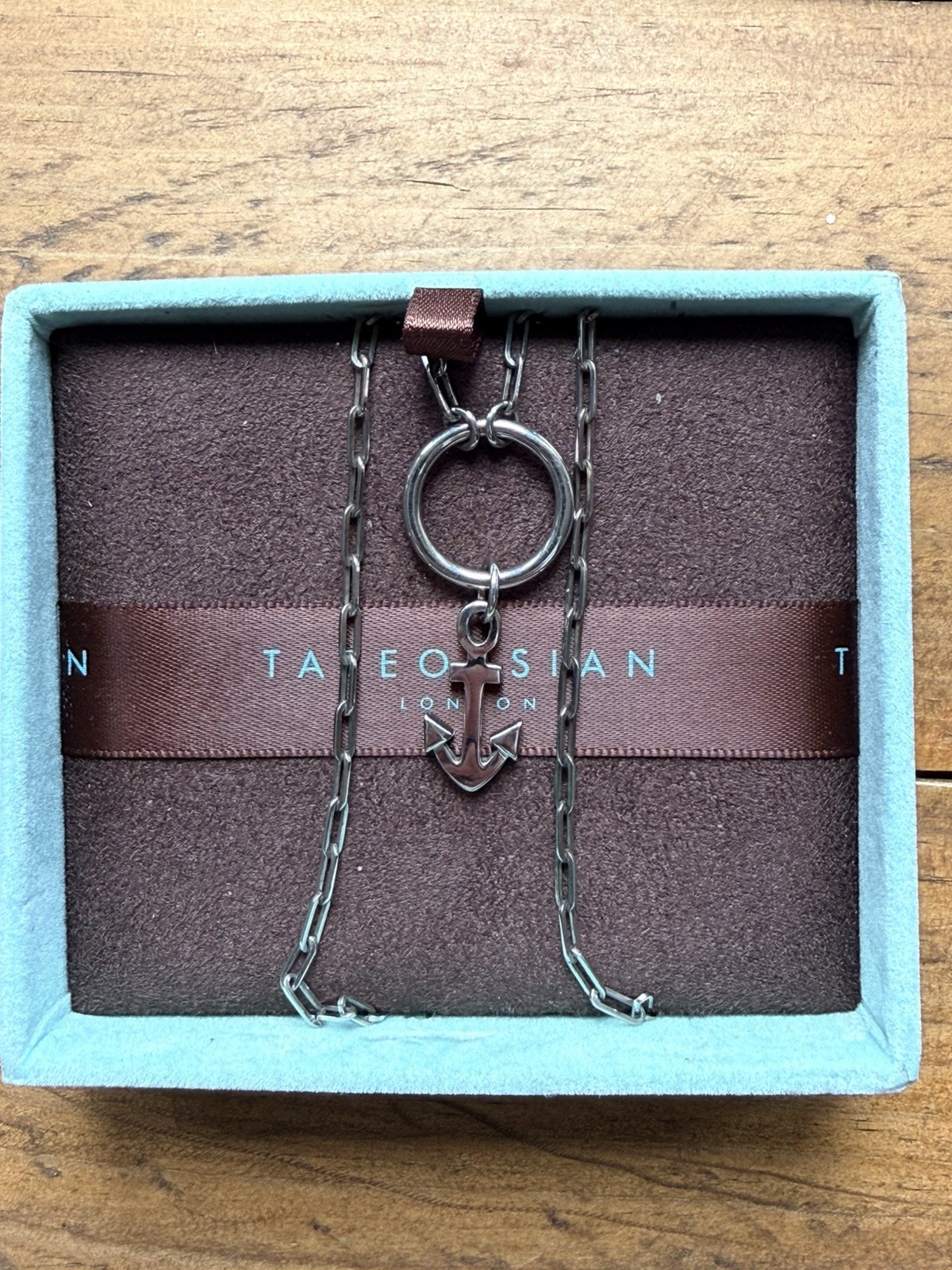 Tateossian NL0172TASPLSI1S – Sterling Silver 925 Marine Anchor Necklace BNIB –