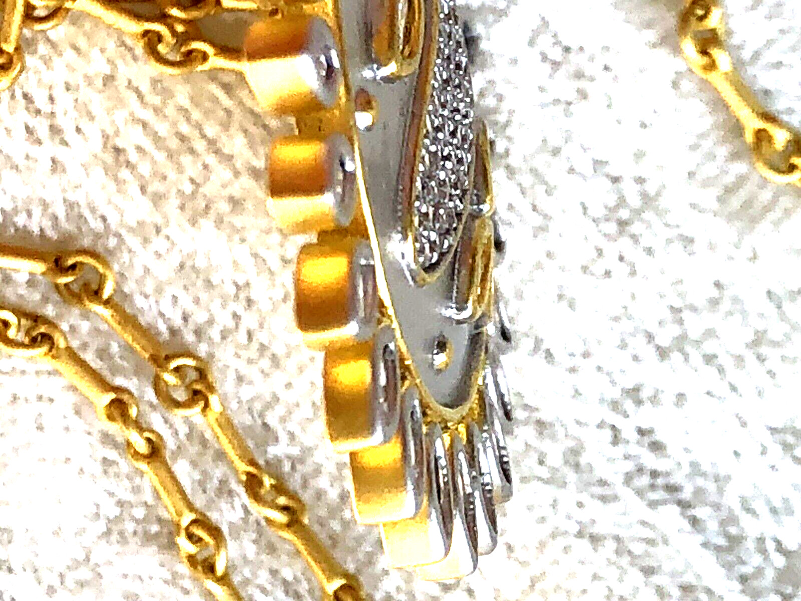 FREIDA ROTHMAN STERLING SILVER & 14K GOLD PLTD CUBIC ZIRCONIA NECKLACE (M5075-62