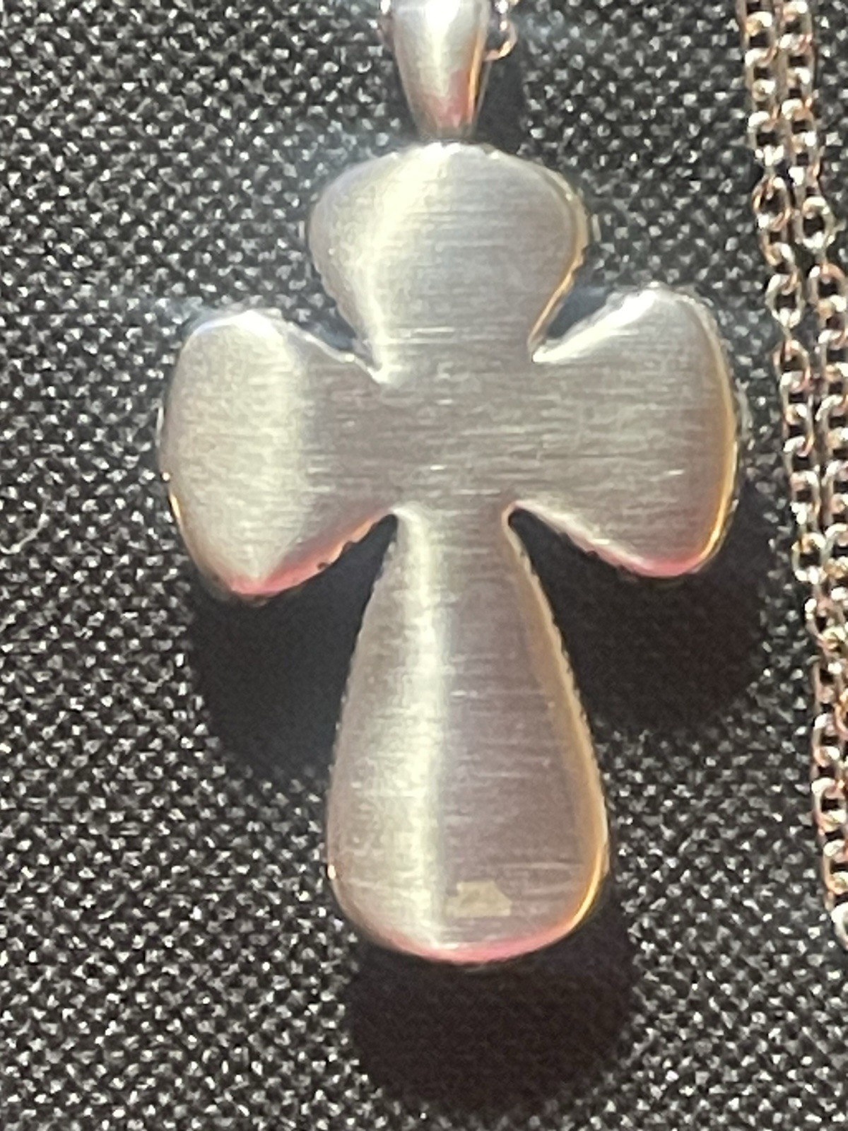 Murano Style Millefiori Cross Pendant 20” Necklace 316L S.steel