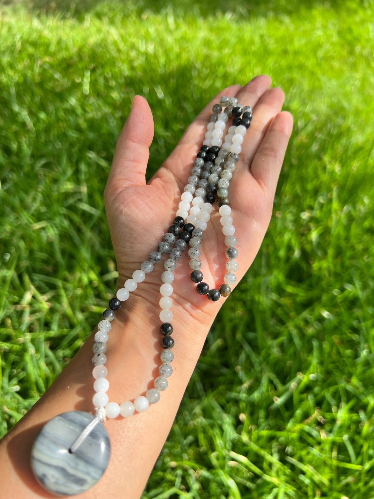High-Quality Genuine Qinghua Nephrite Jade 6mm 108 Beads 24.5″ Necklace H55 1