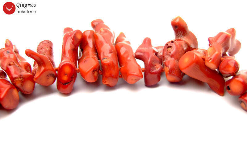 30-50mm Branch Natural Genuine Red Coral Necklace For Women Jewelry Chokers 18″