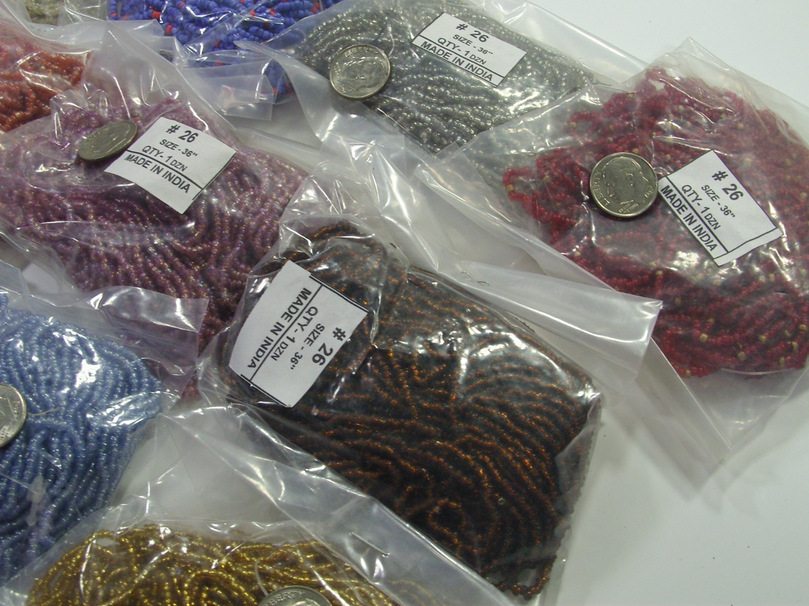 100 Strands 36″ Glass Seed Bead Necklaces Wholesale Bulk Lot Clearance (NP-43E)
