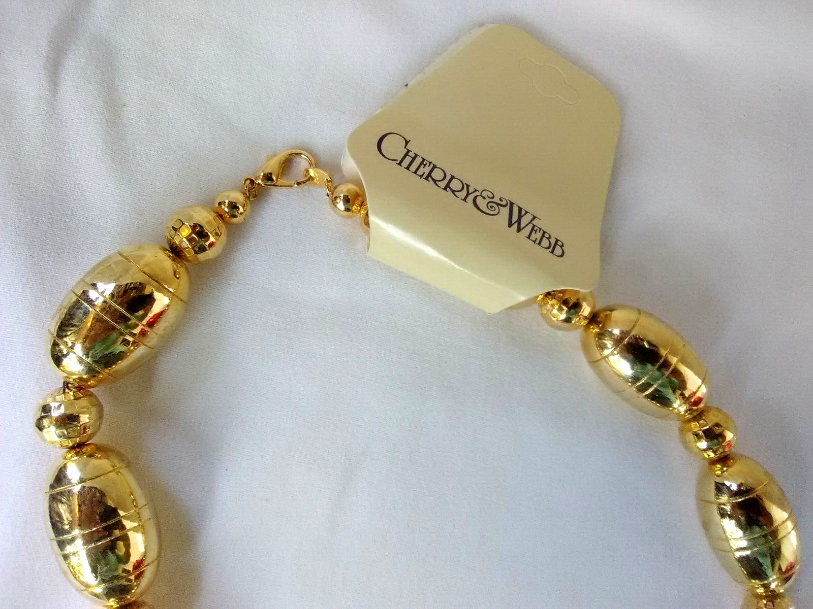 Women Choker 19″ 14K GP Gold Holiday Necklace Cherry &Webb New