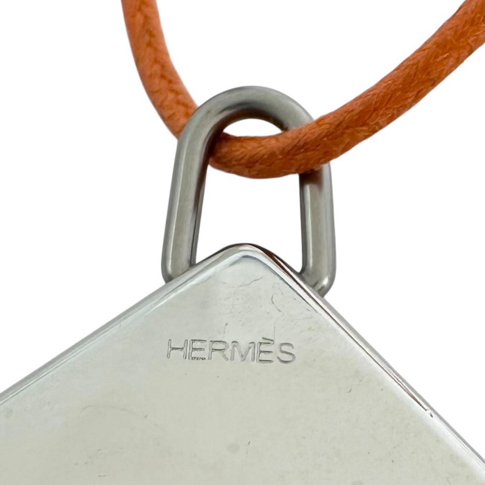 HERMES PendantNecklace symbol Necklace metal/leather unisex