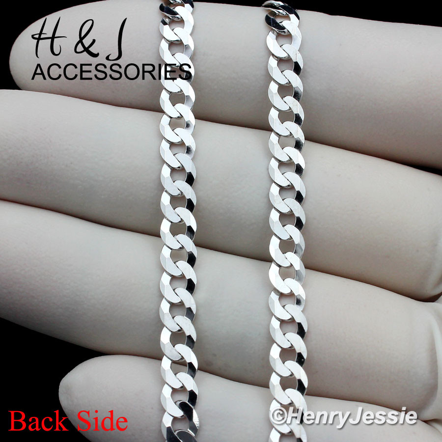 20″MEN 925 STERLING SILVER 5.5MM DIAMOND CUT CUBAN CURB LINK CHAIN NECKLACE*AN17