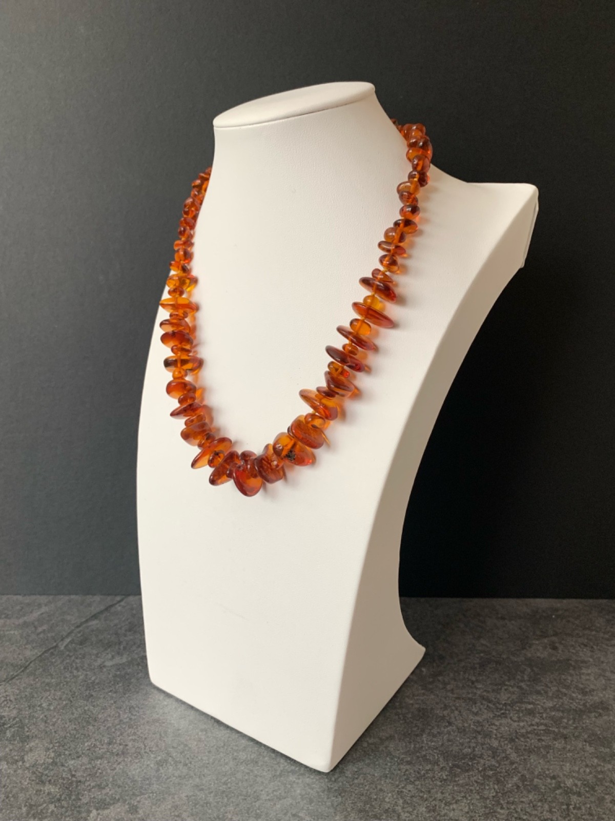 Genuine Baltic Amber Necklace 6-19mm x 20″, Amber Screw Type Clasp, Necklace 69