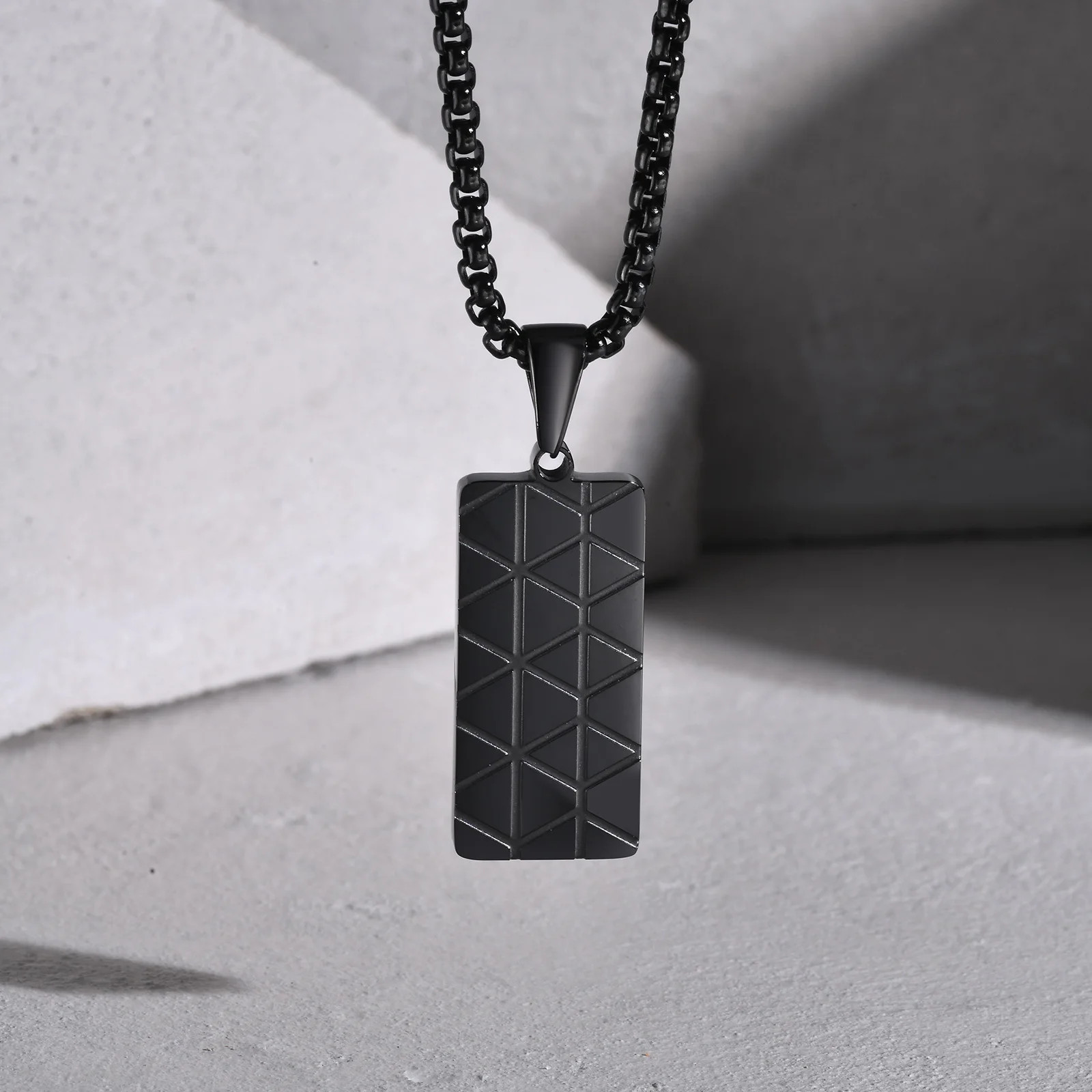 Men Stainless Steel Military Dog Tag Pendant Necklace Box Chain Jewelry Gift New