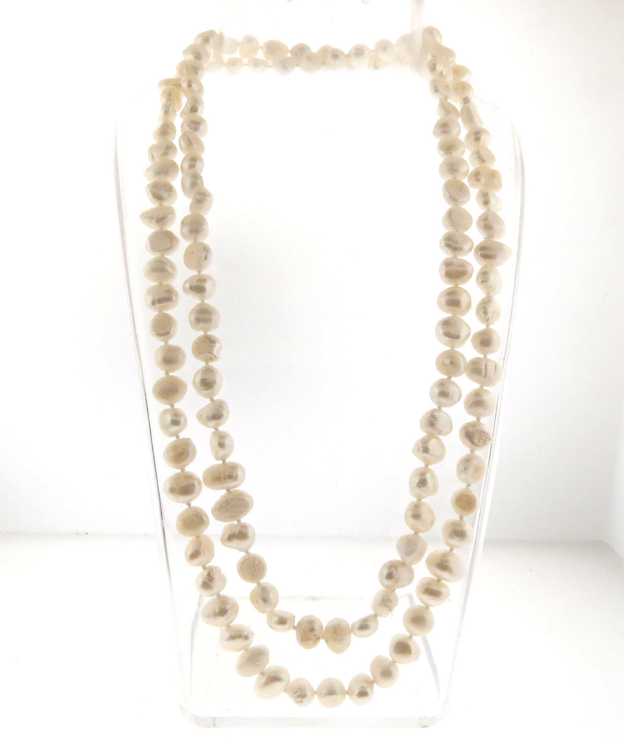 Fresh Water Cultured Baroque Pearl Necklace Knotted 8-10 mm 39 Inch