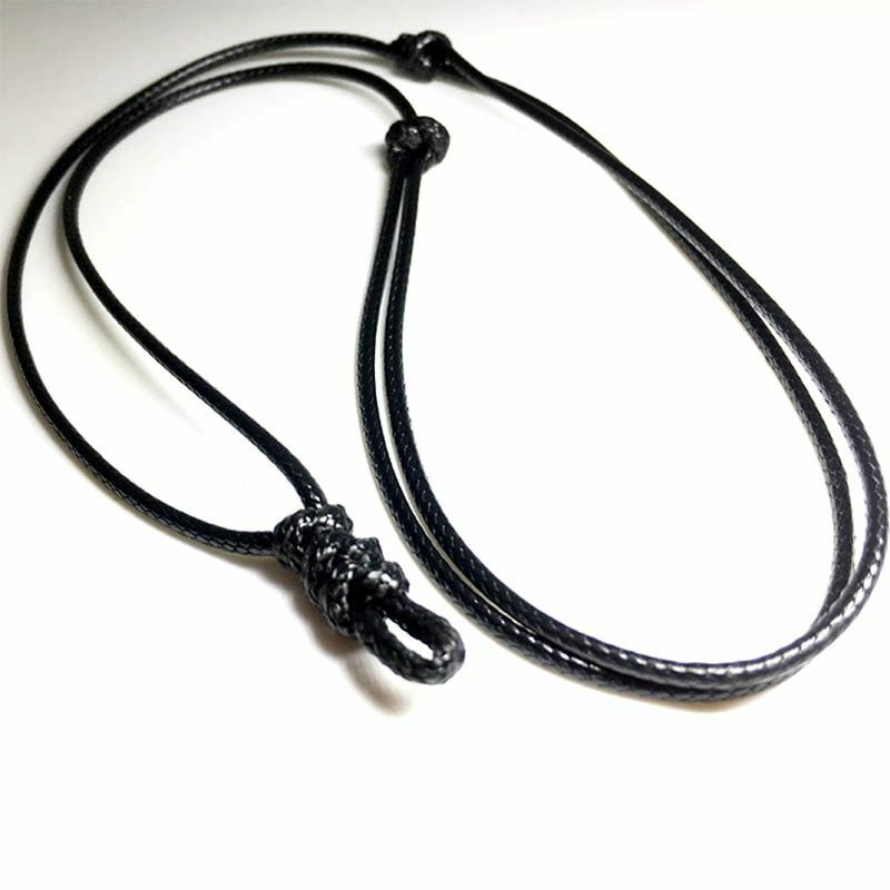 Necklace Black Leather Rope Lucky Adjustable Rope Chain Collar Diy Pendant