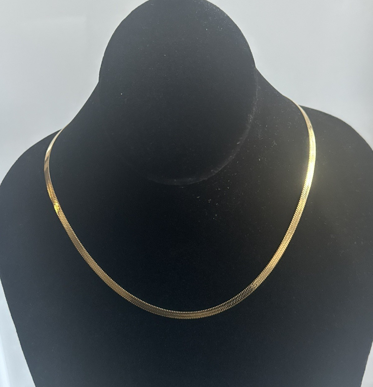 S. steel Beautiful Gold Tone Herringbone Chain Necklace Jewelry