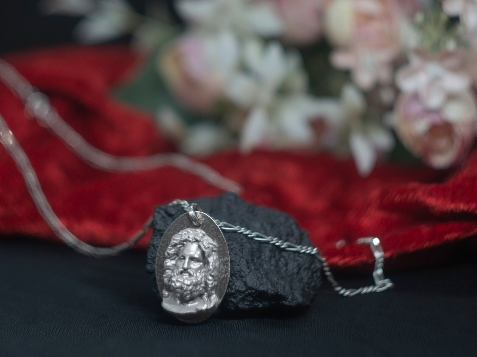 Zeus Otricoli Silver Necklace, Jupiter Statue Charm, God the Father Pendant Gift