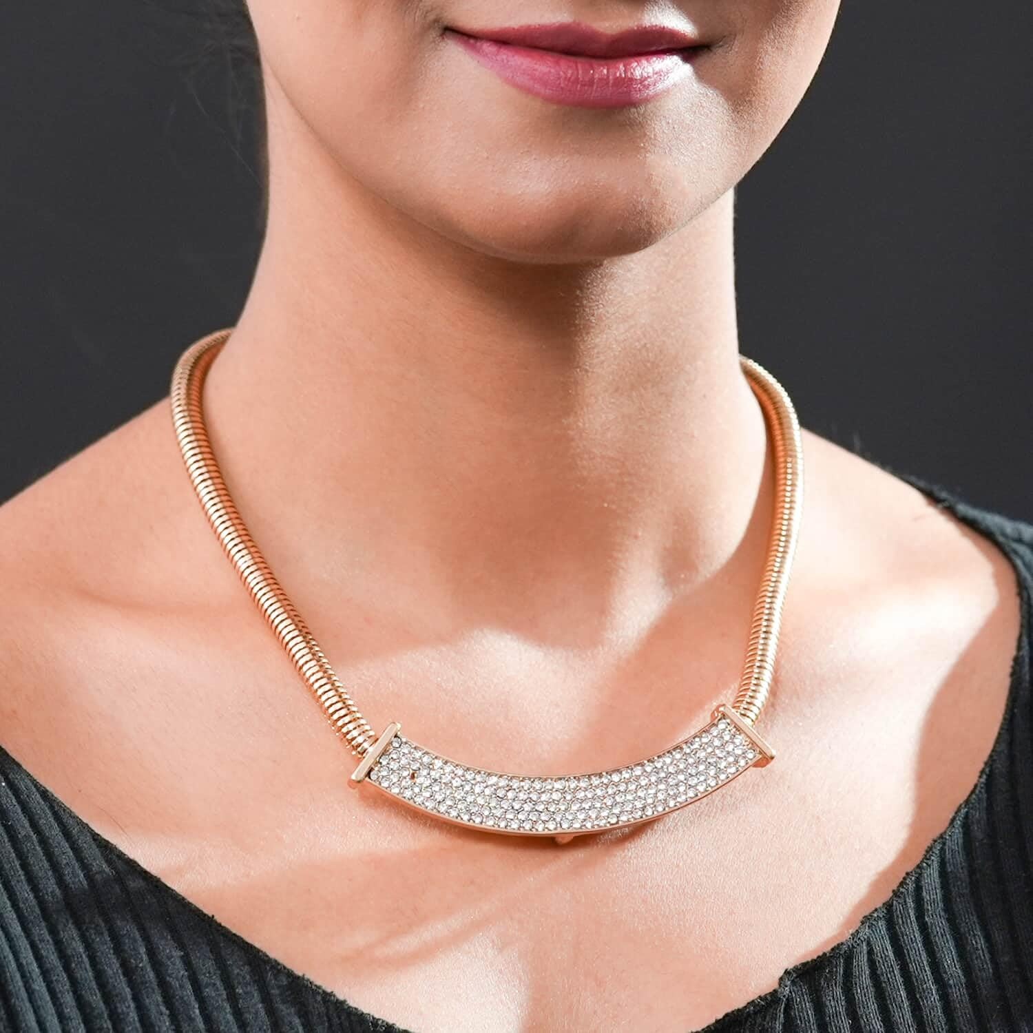 White Glass Statement Necklace Fashion Jewelry Gift for Women Size 17-20″