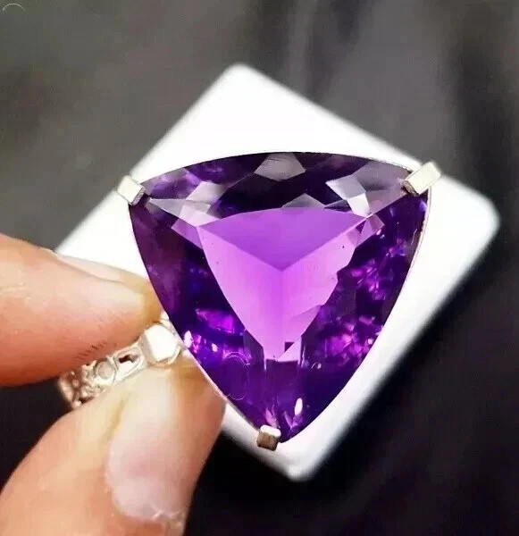 50 Ct+ Natural Purple Amethyst Pendant Solid 925 Sterling Silver Plated Jewelry