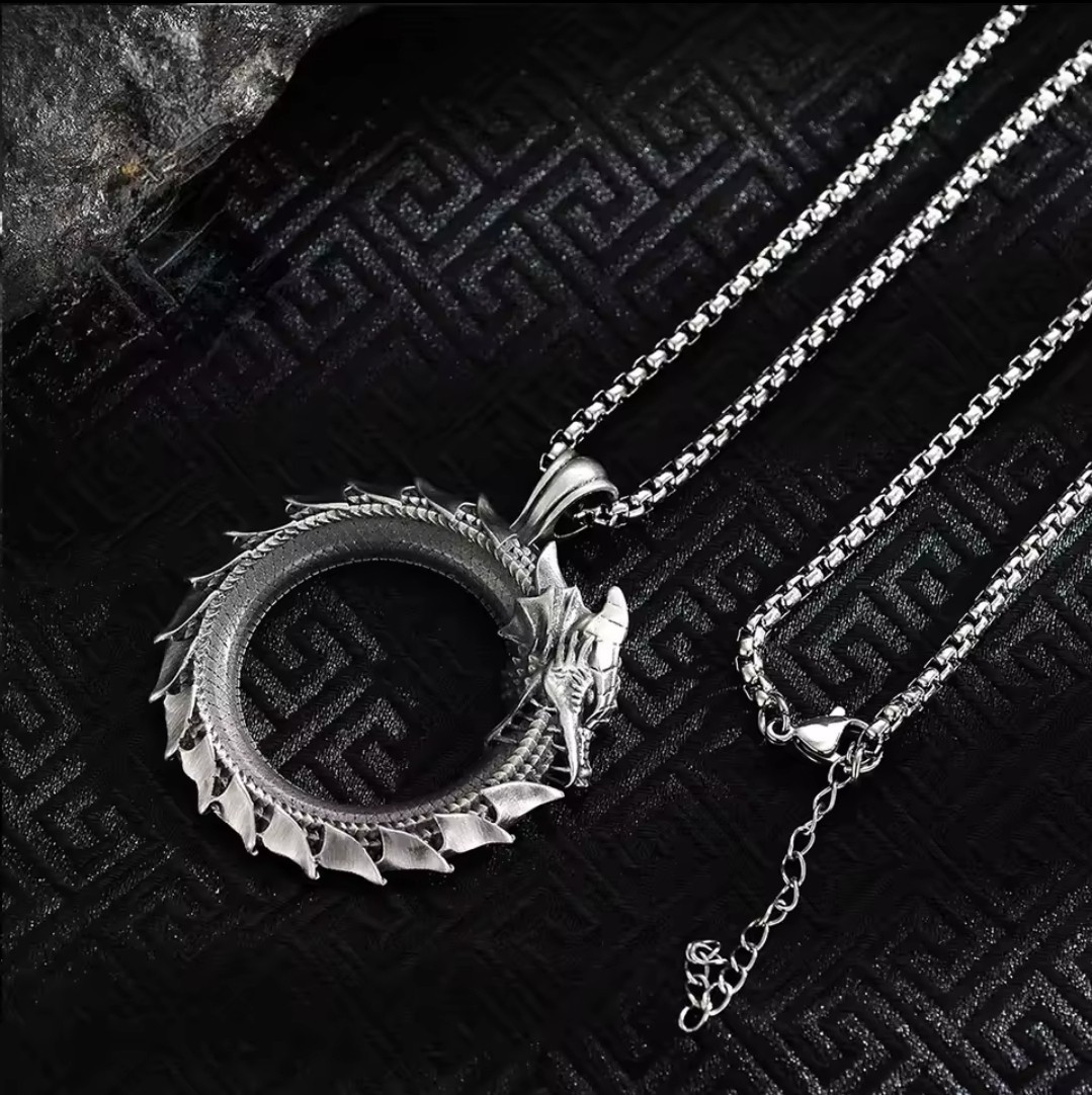 Men’s Dragon Pendant Chain Necklace Punk Fashion Jewelry 103