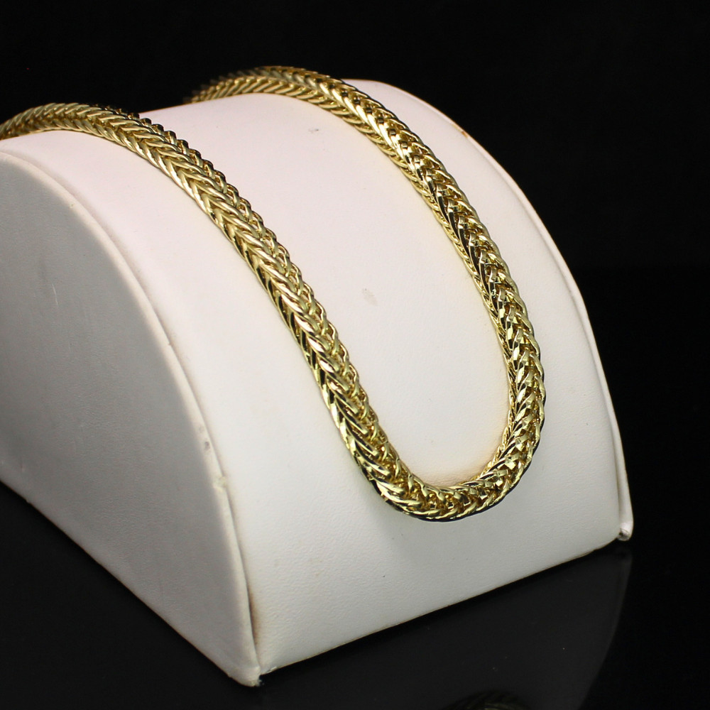 Mens 18″ Franco 4mm 14k Gold Plated Necklace Hip Hop Jewelry High Quality