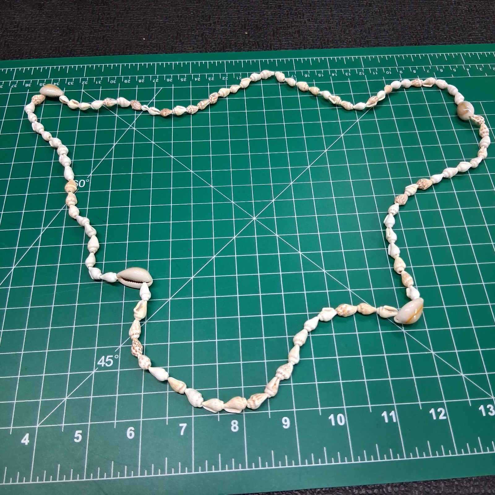 Vintage Small Conch & Glossy Tan Sea Shell 36” Necklace