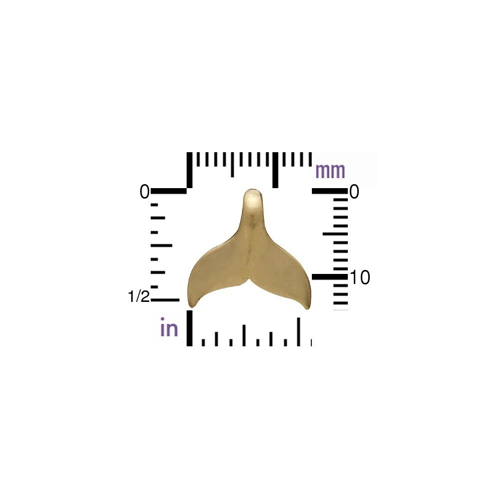 Bronze Whale Tail Pendant 15mm X 15mm Whale Tail Charm