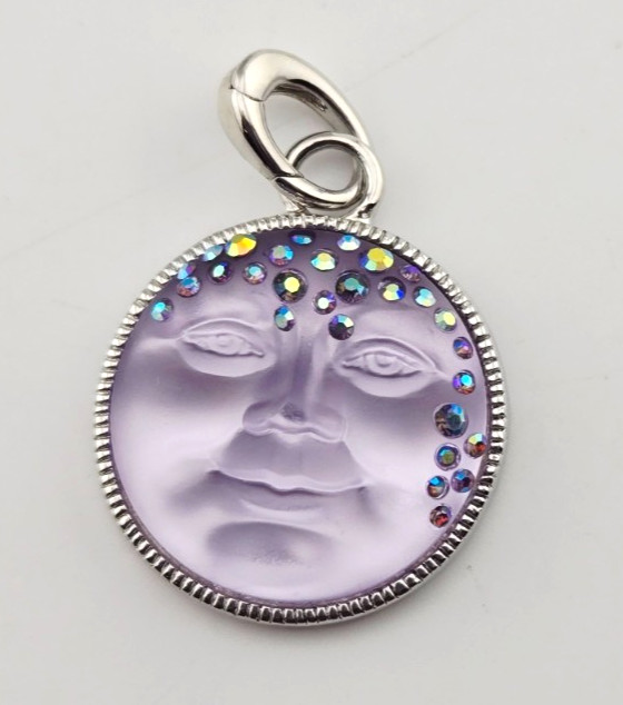 KIRKS FOLLY GODDESS SEAVIEW MOON 25mm OPEN RING CHARM Purple/ST & Earrings #98