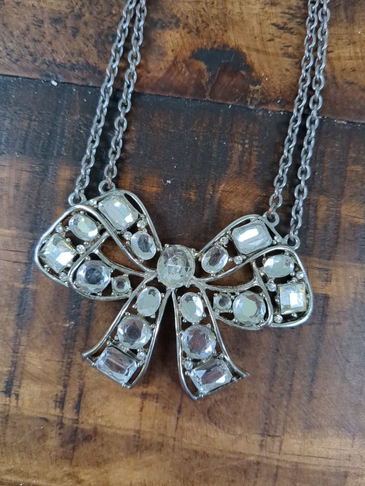 Crystal Bow Statement Necklace & Earring Set