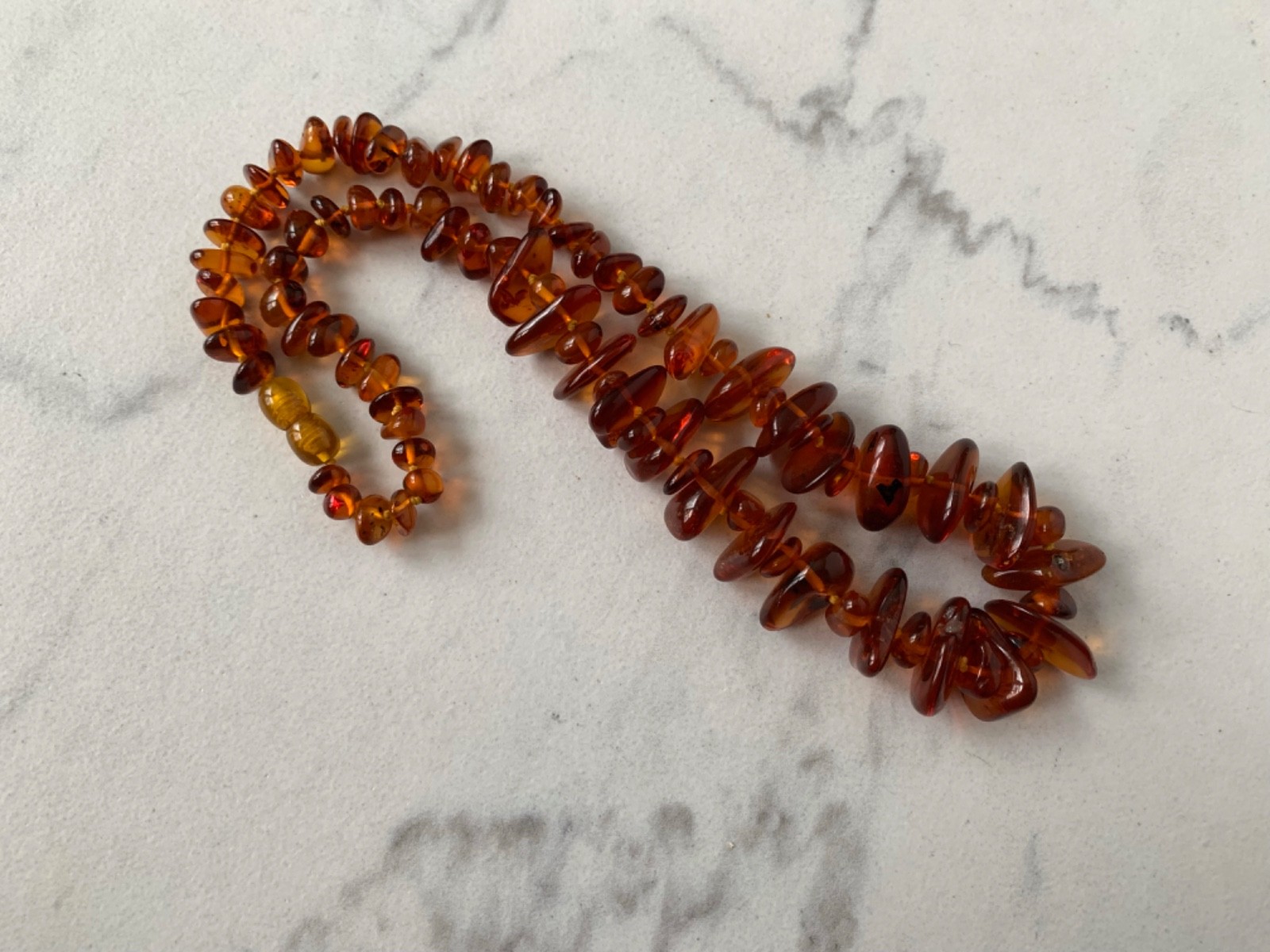 Genuine Baltic Amber Necklace 6-19mm x 20″, Amber Screw Type Clasp, Necklace 69