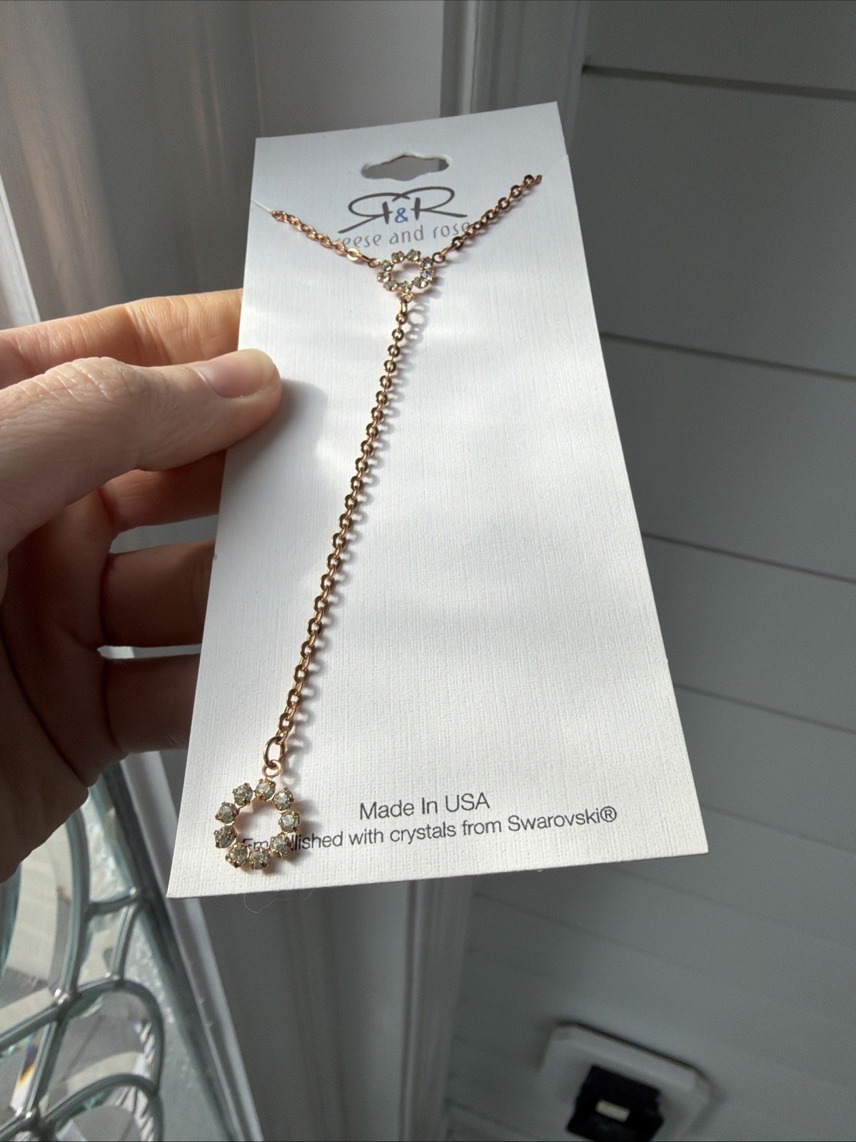 Reese and Rose Swarovski Crystal Necklace Gold Tone