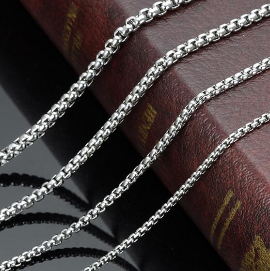 Wholesale 10pcs in bulk Box Rolo Chain Stainless steel Necklace Silver 18”-32”