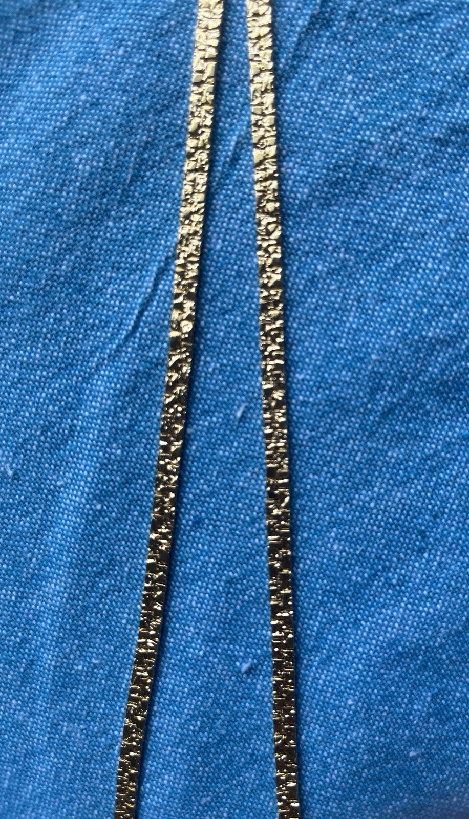 Vintage Gold Tone Nugget Herringbone Reversible Necklace 24”