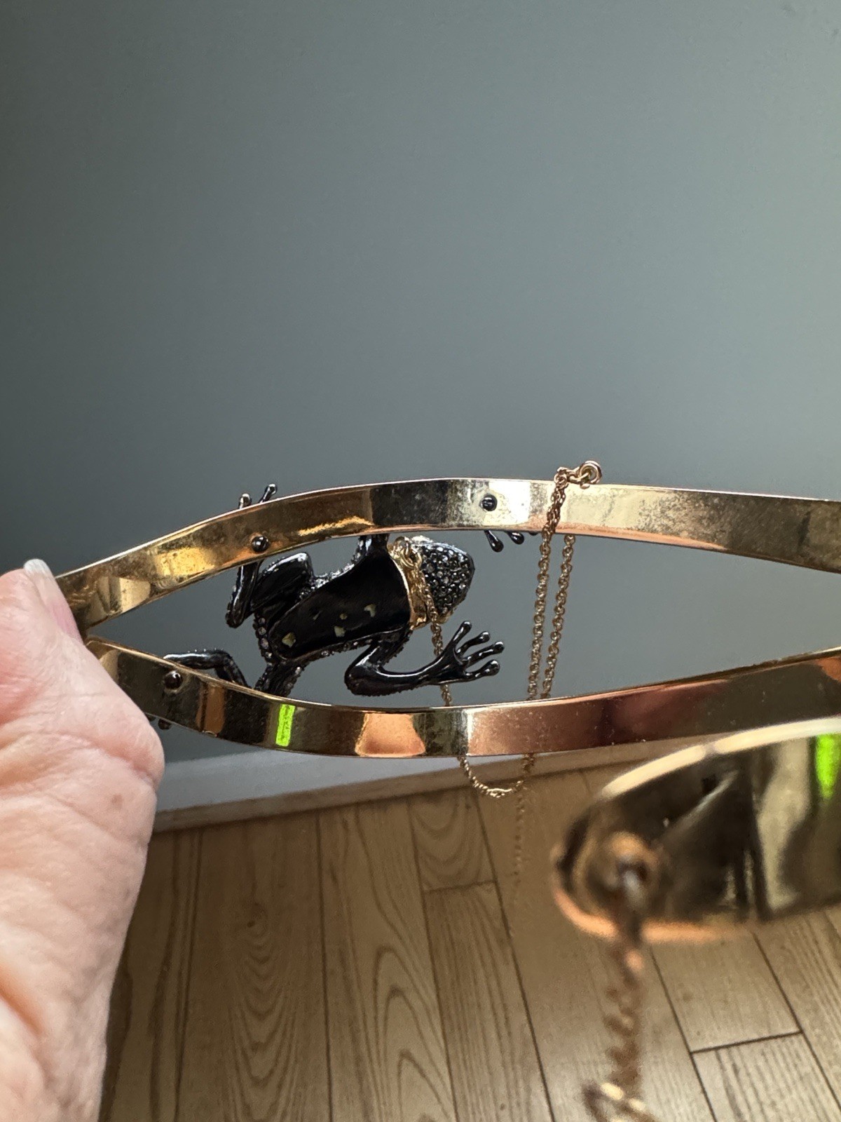 Alexis Bittar Double Band Choker Green Tourmaline Covered Frog Swarovski Crystal