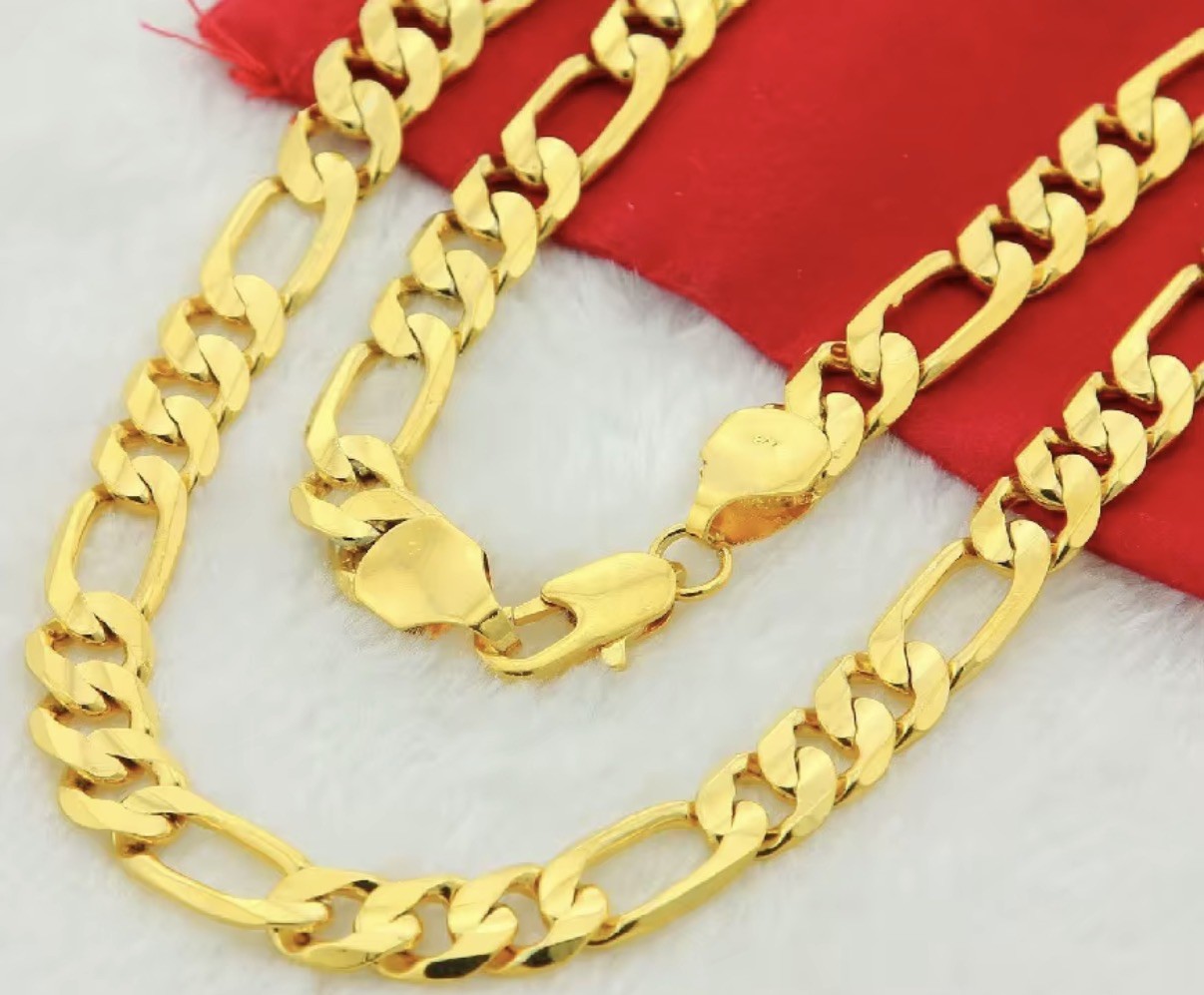 30 inch Gold Plated Stainless Steel Chain 7-8mm Wide Necklace