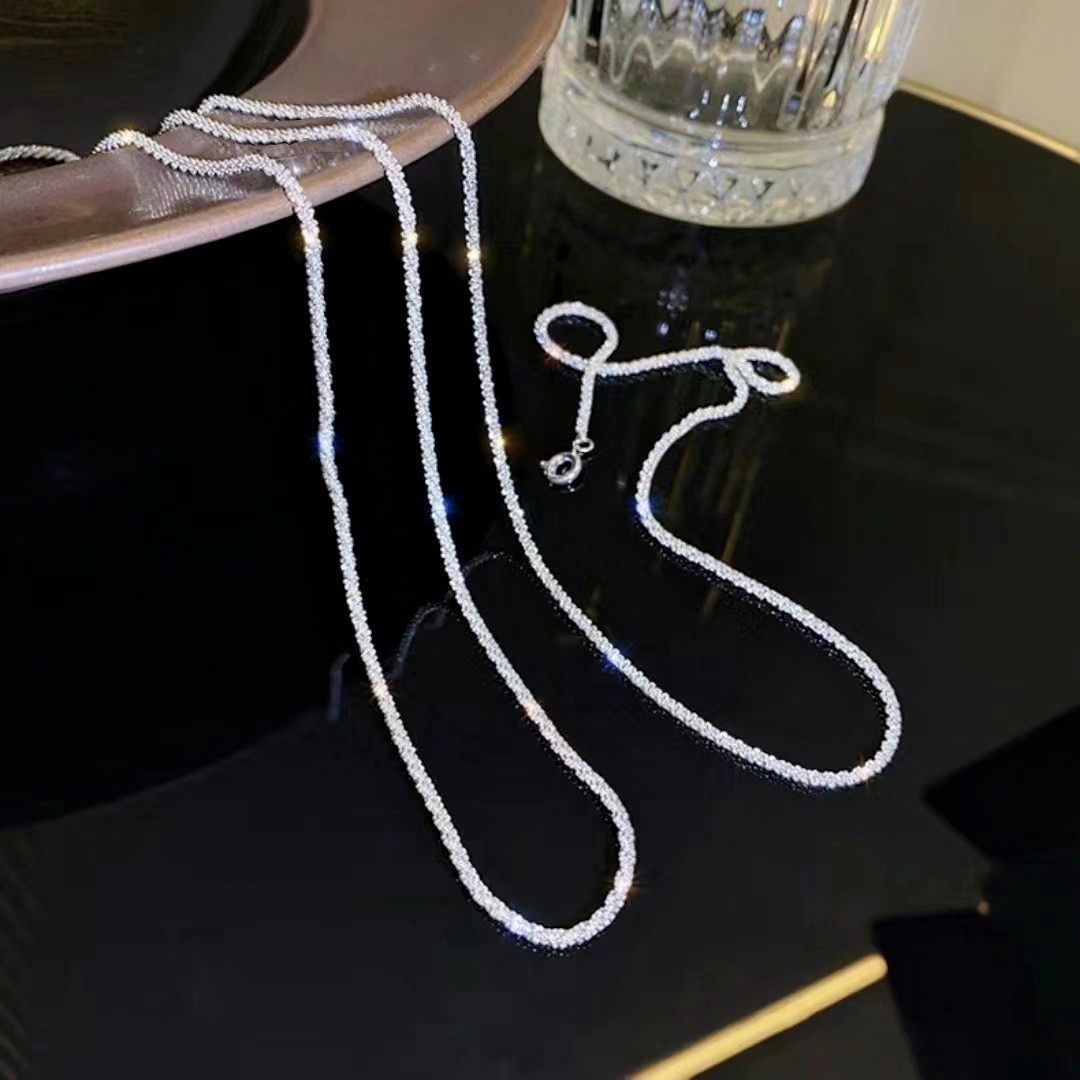 S925 Sterling Silver Necklace Women’s Versatile Premium Italian Gypsy Plain