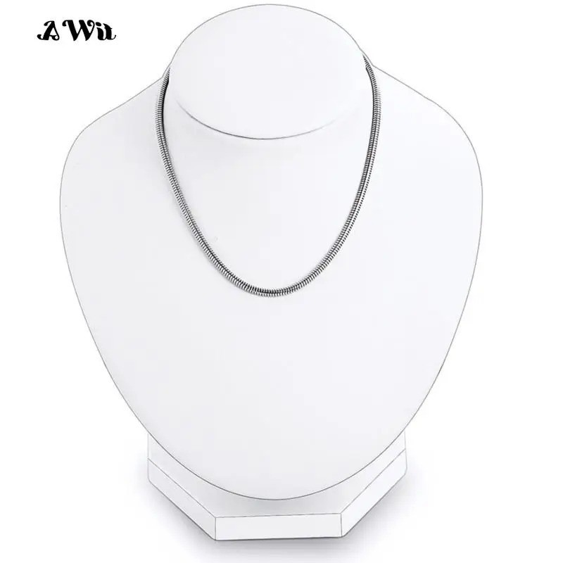 0.9-8mm Stainless Steel Men Women Round Snake Chain Necklace 7-47” Never Fade