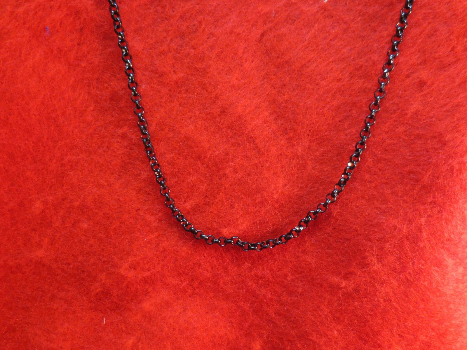 26 INCH BLACK STAINLESS STEEL 4MM ROLO LINK ROPE CHAIN NECKLACE BLACK
